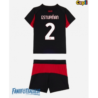AC Milan Pervis Estupinan #2 Echipament de Fotbal Replică 2025-26 Copii Acasa (+ Șorturi)